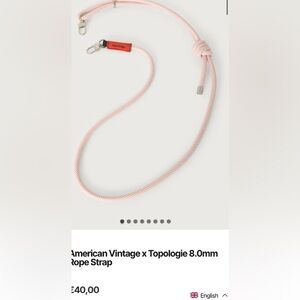 Brand new topologie rope bag strap collab w American vintage $50